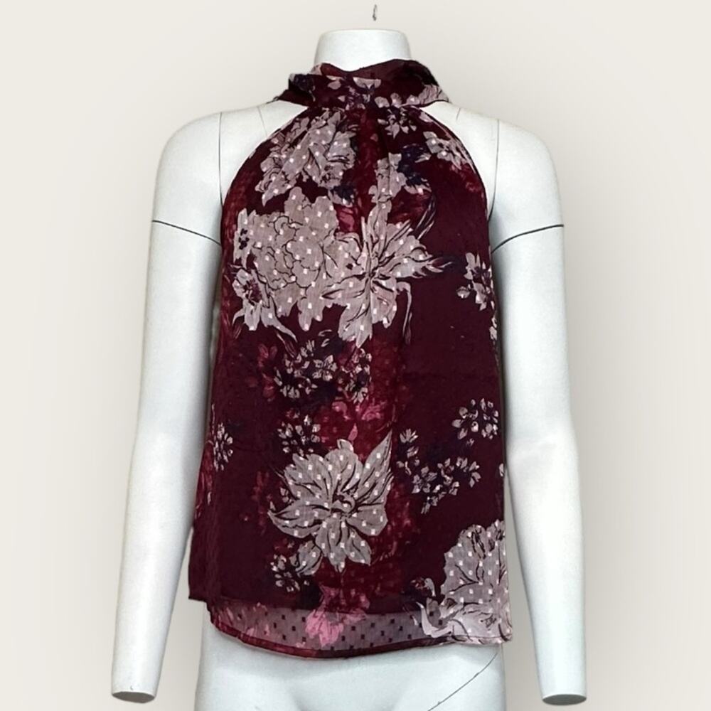 NWT | Bishop & Young | Esme Tie Neck Blouse | Dahlia Print | Small